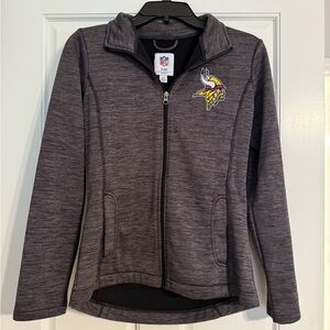 MN Vikings Women's Gray Zip-Up Fleece Jacket